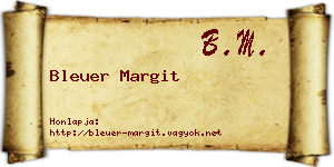 Bleuer Margit névjegykártya